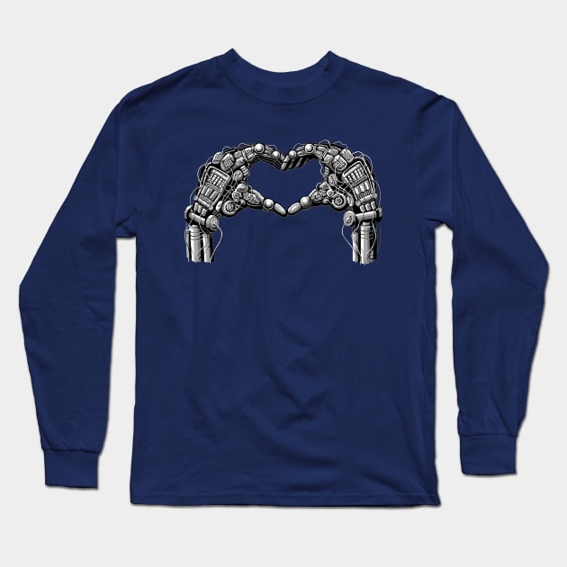 Robot hands make heart shape Long Sleeve T-Shirt by NewSignCreation